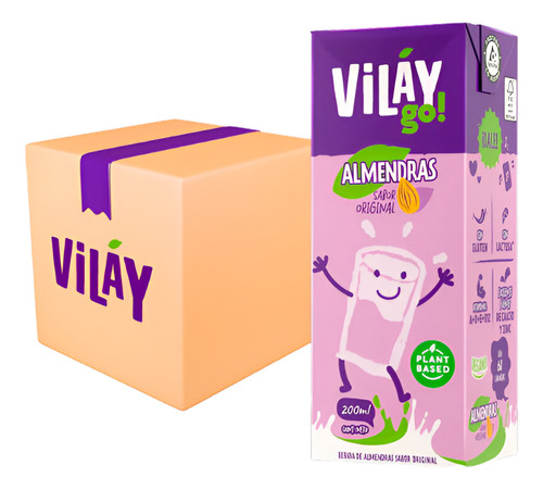 Bebida Vegetal Vilay Almendra - Sabores 200 Ml X 24 Unids