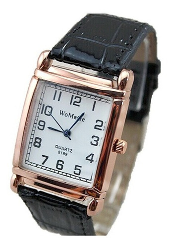 Relógio Rosê Rg009f Retangular Pulseira Preto Promoção!!!