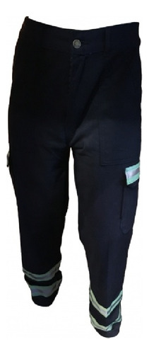 Pantalon Cargo Trabajo Reflectivo 240g Azul S M L 3xl