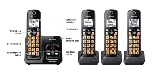 Telefono Inalambrico Panasonic 4 Und Contestadora Caller Id