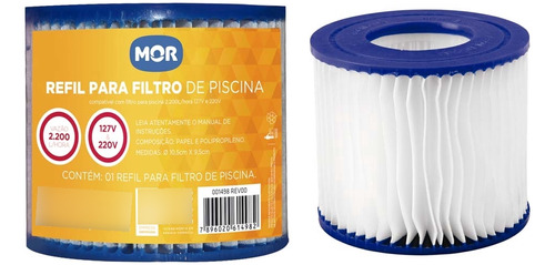 Refil Para Filtro Piscina Vazao 2.200l/h 110v/220v 1498 Mor