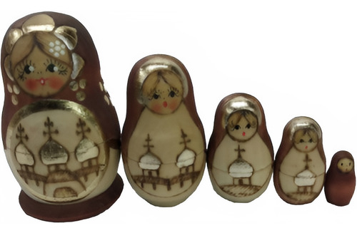 Matrioshka Mamushka Babushka Muñecas Originales De Rusia X 5