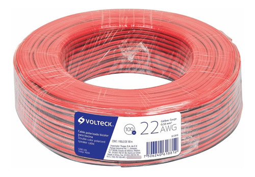 Cable Para Bocina Bicolor 22awg Equipos Sonido Pvc  Volteck