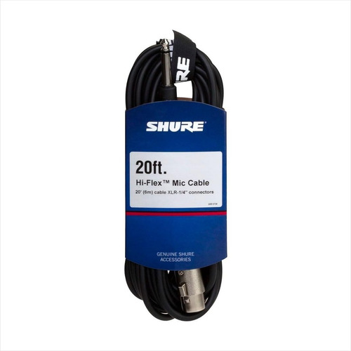 Cable Shure C20ahz Xlr A Plug Para Microfonos 6 Metros Negro