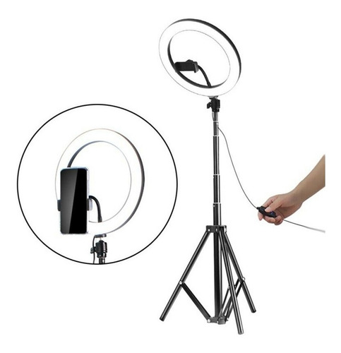 Aro Led Luz Selfie Maquillaje Vídeo Fotografía 26cm 