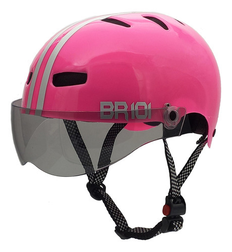 Capacete Br 101 Urbano Rosa Vision Fume P