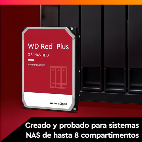 Disco Duro Sata 6tb western Digital red Plus 5400rpm Nas Color Rojo