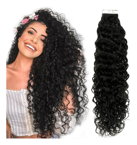 Hetto Extensiones De Cabello Humano Rizado Con Cinta Adhesiv