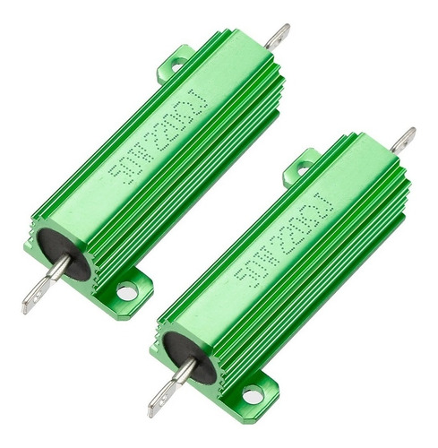 2 Resistencia De Carcasa Aluminio Bobinada 50w 220 Ohm Verde