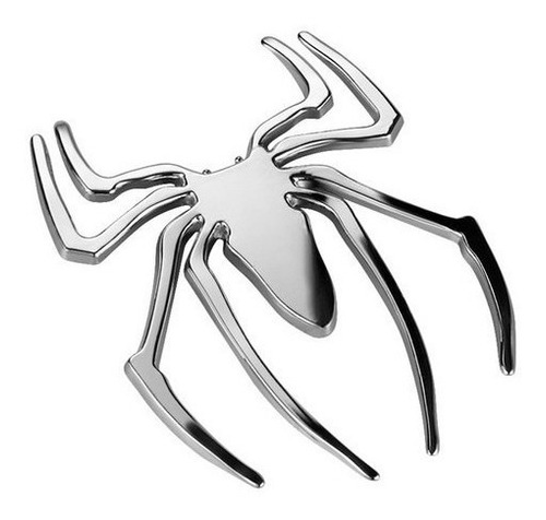 Emblema Adesivo Aranha Media Metal Cromado P/ Veículos