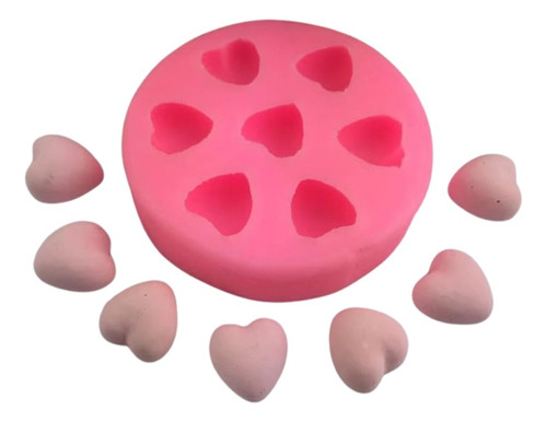 Molde De 7 Corazones Para Fondant De Silicón Libre De Bpa