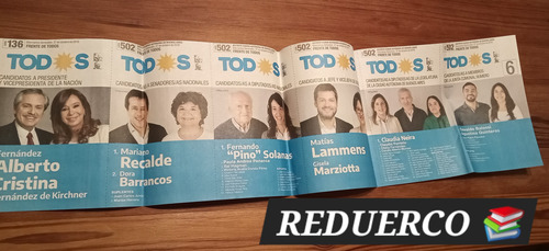 Boleta Electoral 2019 Alberto Cristina Recalde 27/10 F Todos (Usado)
