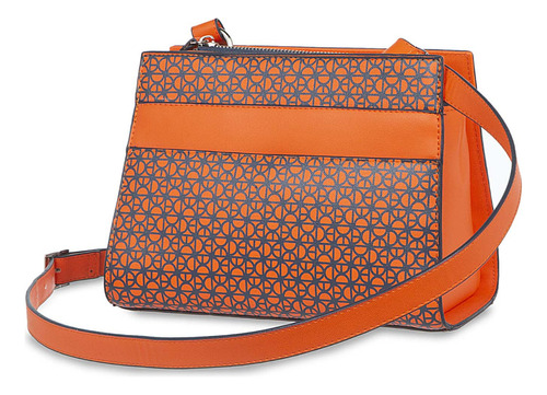 Bolsa Cloe Crossbody Para Mujer Chica Monograma Estampado Color Naranja