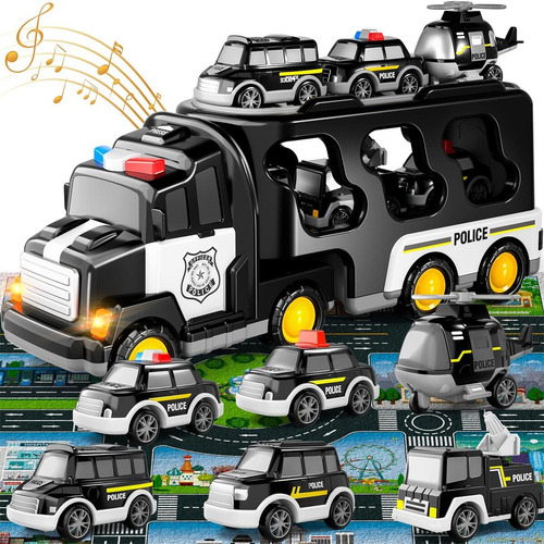 Coche De Policía De Dibujos Animados Coche De Juguete 7 En 1