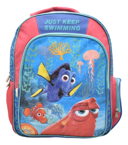 Mochila Buscando A Dory Estampado Relieve Just Keep Swimming 109806 Primaria Ruz