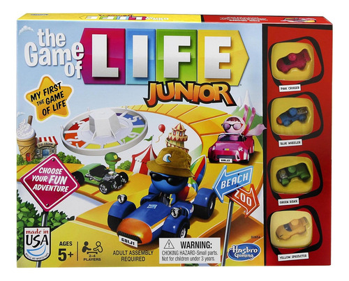 Juego De La Vida Junior Hasbro 4 Peones 5 Años