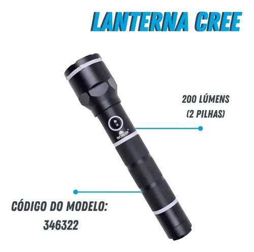 Lanterna Cree Led Profissional 2 Pilhas D Worker 346322 Cor da