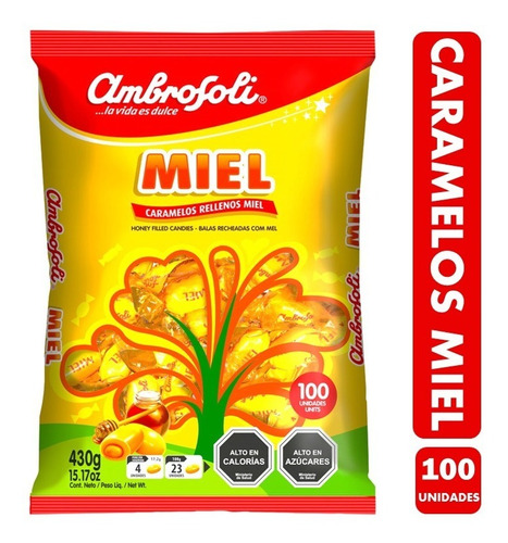 Caramelos De Miel, Marca Ambrosoli - Bolsa De 100uni Aprox. 