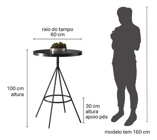Conjunto Mesa Bistrô E 2 Banquetas Barcelona Salaone