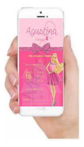 Tarjeta Invitación Digital - Cumpleaños Barbie