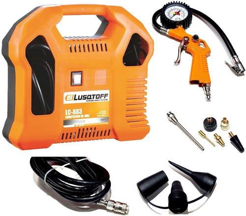 Compresor de aire mini eléctrico portátil Lüsqtoff LC-883 monofásico 180L 0.33hp 220V 50Hz naranja/negro