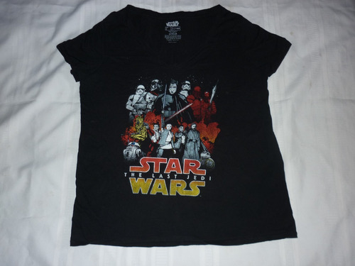 E Remera Dama Star Wars Last Jedi Talle Xl Cuello V Art 3606