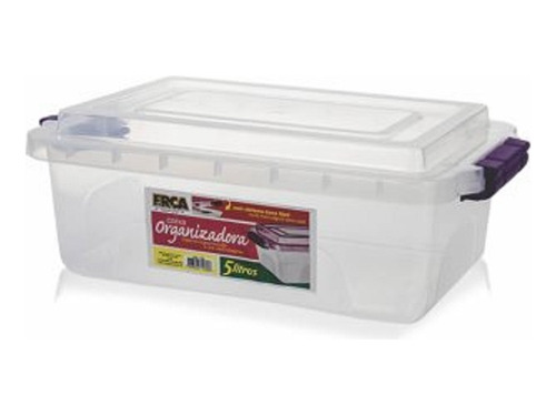 Caixa Organizadora Plastica Com Travas 5 Litros Ercaplast