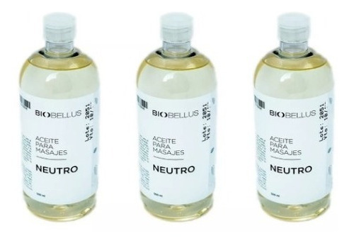 3 Aceites Para Masajes - Neutro - Biobellus 500ml