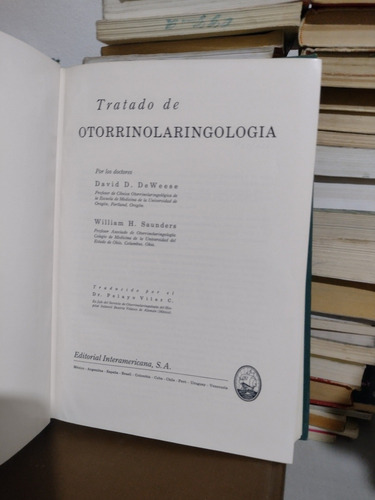 Tratado De Otorrinolaringología Deweese Saunders Rp51 (Usado)