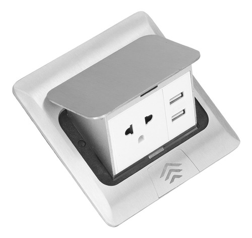 Imagen 2 de 10 de Enchufe Eléctrico Del Piso Del Zócalo Dual Del Escritorio De