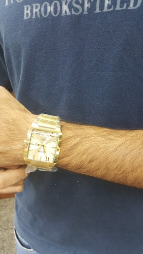 Relógio Orient Masculino Dourado Retangular - Ggss1007 C2kx