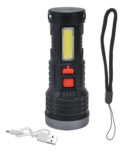 Linterna Led Cob, Luz Lateral Con Carga Usb, Ultrabrillante
