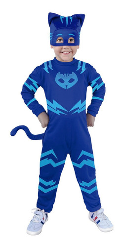 Disfraz De Pj Mask Catboy Sencillo Muñeco Azul Para Niños 