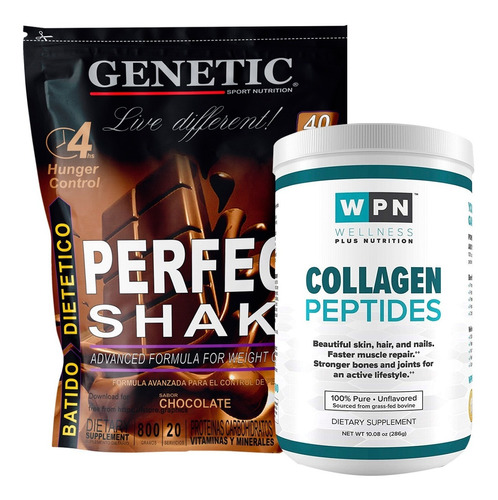 Colageno Hidrolizado Batidos Dietetico Perfect Shake Genetic