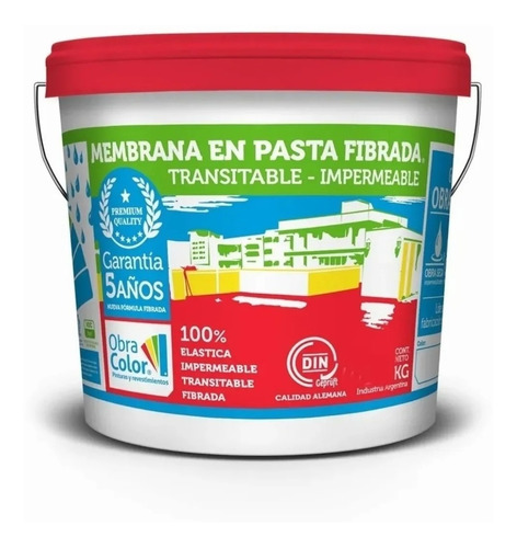 Membrana En Pasta Fibrada Premium - Obra Color X 20 Kilos