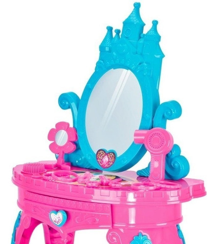 Penteadeira Princesa Brinquedo Com Banquinho+acessórios