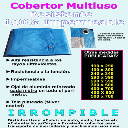 Imagen 6 de 9 de Cubrepileta Cobertor Rafia Redondo Diametro 400 Cm