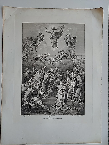 La Transfiguración Cristo Rafael Grabado Original S Xix En10 (Usado)