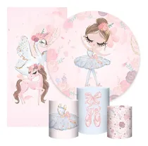 Comprar Kit Painéis + Trio Capa Cilindro Casado Tecido 3d Bailarina