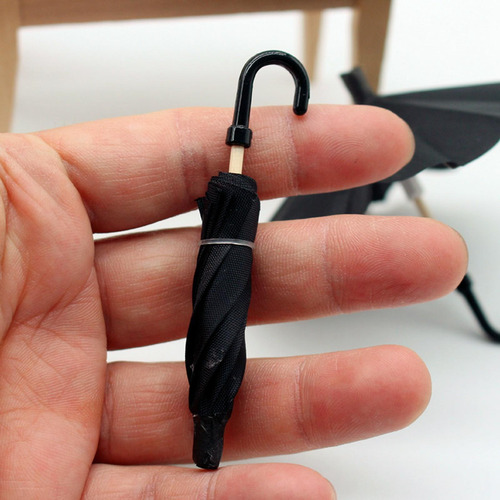2 En Miniatura Para Casa De Muñecas, Mini De Tela Negro,