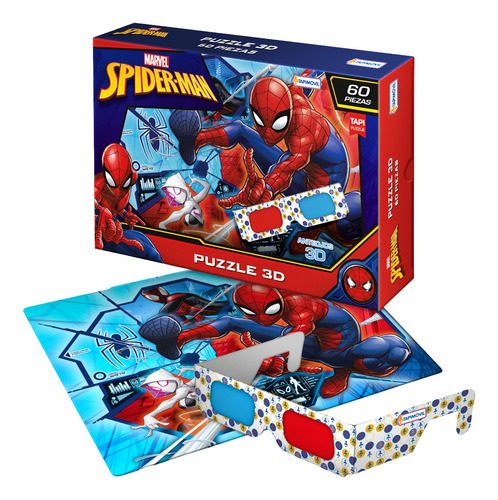 Puzzle Rompecabezas Spiderman 3d 60 Piezas Grande Marvel