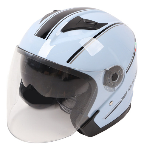 Casco De Moto Abatible Con Doble Mica, Azul Cristal Hielo