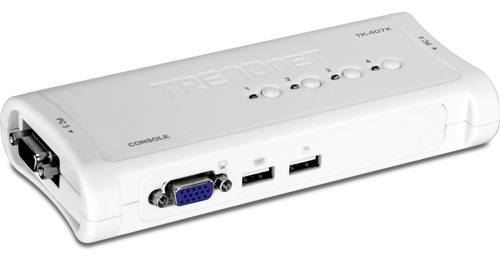 Switch Kvm Trendnet Tk-407k De 4 Puertos Usb + 4 Set Cables