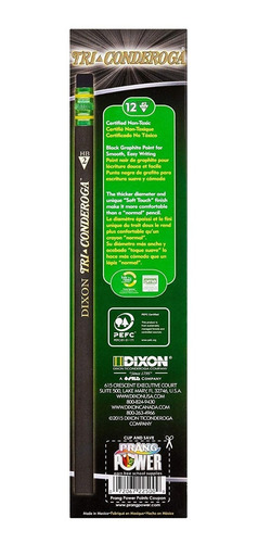 Dixon Tri-conderoga Triangular # 2 Lápices, Madera-entubado,