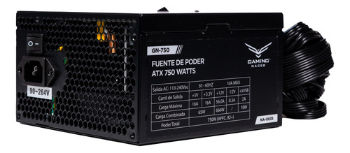 Fuente De Poder Naceb Na-0635 80 Plus Bronze Atx 120mm 750w