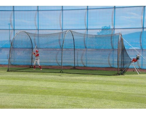 Heater Sports Xtender 24' Baseball And Softball Batting Cage Net And Frame, With Built In Pitching Machine Harness For Safety (machine Not Included)