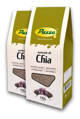 Kit 2 Semente De Chia Pazze 150 Gramas