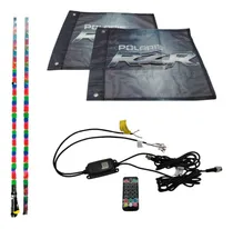 Comprar Antenas Led Rgb Gemelas Bluetooth 90 Cm Bandera Rzr Gris Atv