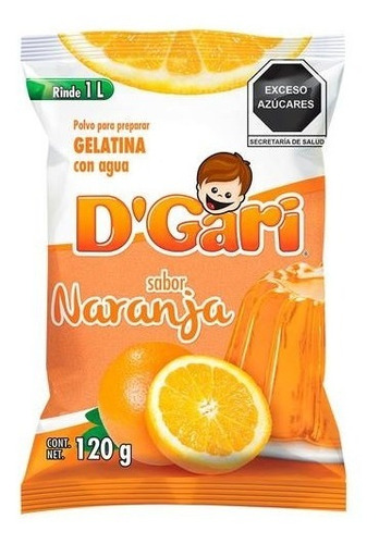 Gelatina En Polvo D-gari Agua Sobre Sabor Naranja 120 Gr