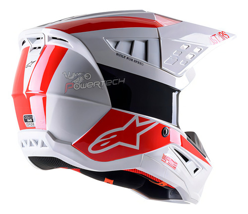 Casco Alpinestars SM5 Bond Powertech Enduro Motocross Blanco Rojo Talla M Adulto
